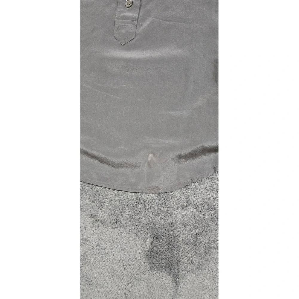 Banana Republic Womens 100% Silk M Petite Blouse Button Up Double Pocket Sheer - Picture 4 of 10
